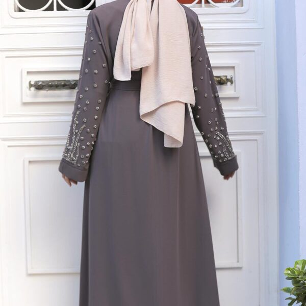 عباية حجاب بنية مطرزة 29101kh