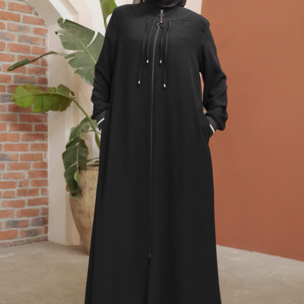 عباية حجاب سوداء بجيوب 45281s