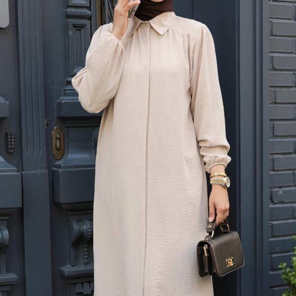 تونيك حجاب بيج بأزرار 41401 بيج