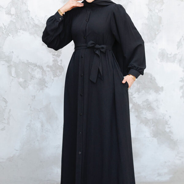 عباية حجاب سوداء بأزرار 45277s