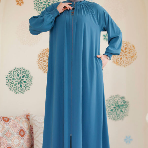 عباية حجاب خضراء بسحاب 45293cy