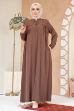 عباية حجاب بنية بسحاب 45290kh