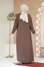 عباية حجاب بنية بسحاب 45290kh - صورة من 3