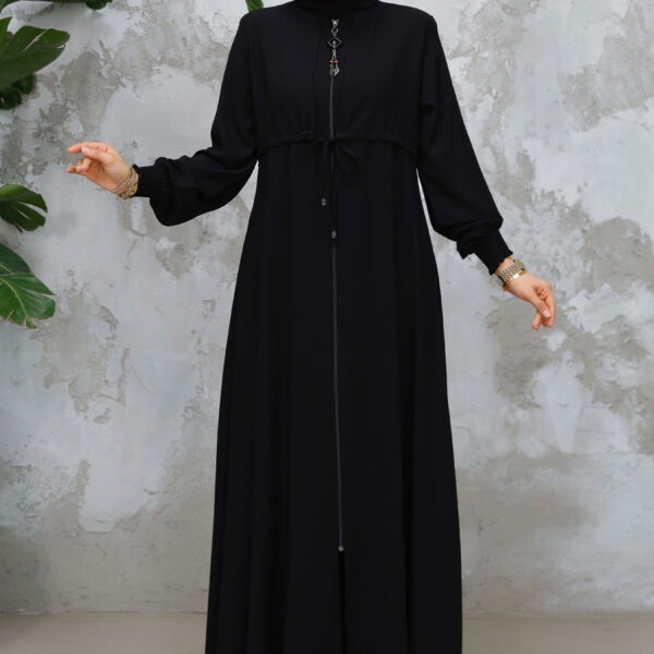 عباية حجاب سوداء بسحاب 81291s