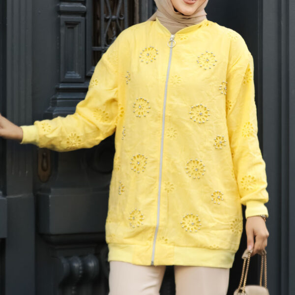 سترة حجاب صفراء مزركشة 20003sr