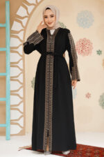 عباية حجاب سوداء مطرزة 29114s