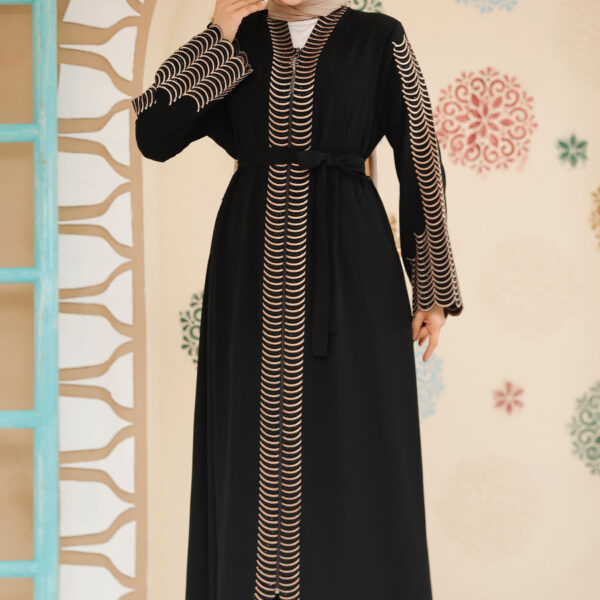 عباية حجاب سوداء مطرزة 29114s