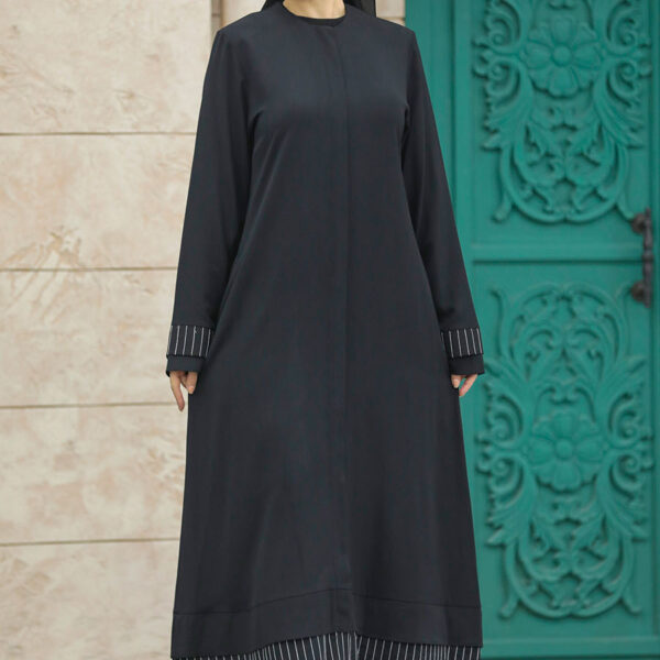 نيفا ستايل - عباية حجاب سوداء بجيوب 20132s