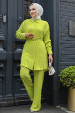 بدلة حجاب صفراء حمضية مطوية 100044asr - صورة من 2