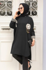 شرابة مفصلة الحجاب الأسود تونك 651s - صورة من 3