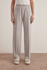 بنطلون مرن بحزام سميك حجري