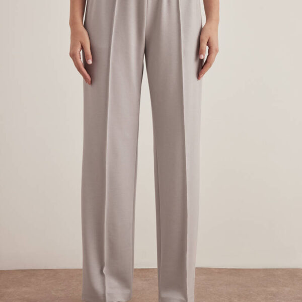 بنطلون مرن بحزام سميك حجري