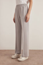 بنطلون مرن بحزام سميك حجري - صورة من 2